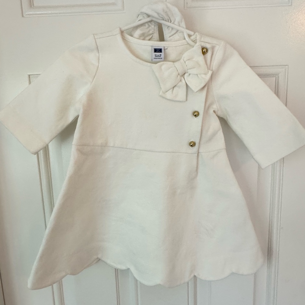 Janie and Jack Cream Dress with Bow
